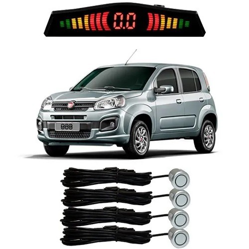 Sensor De Estacionamento Ré Uno Todos Os Modelos Prata em Oferta na Shopee
