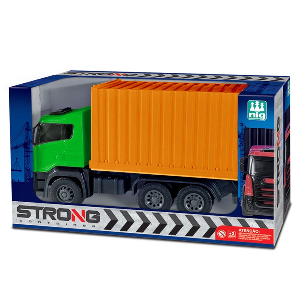CAMINHAO STRONG CONTAINER BAU CORES SORTIDAS - NIG BRINQUEDOS