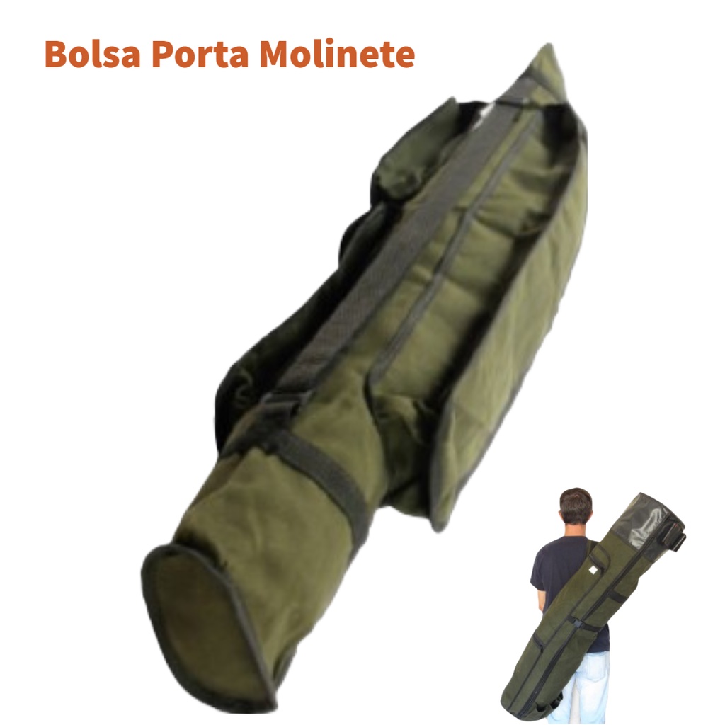 Bolsa de Pesca porta vara molinete em lona impermeável 4 compartimentos grande