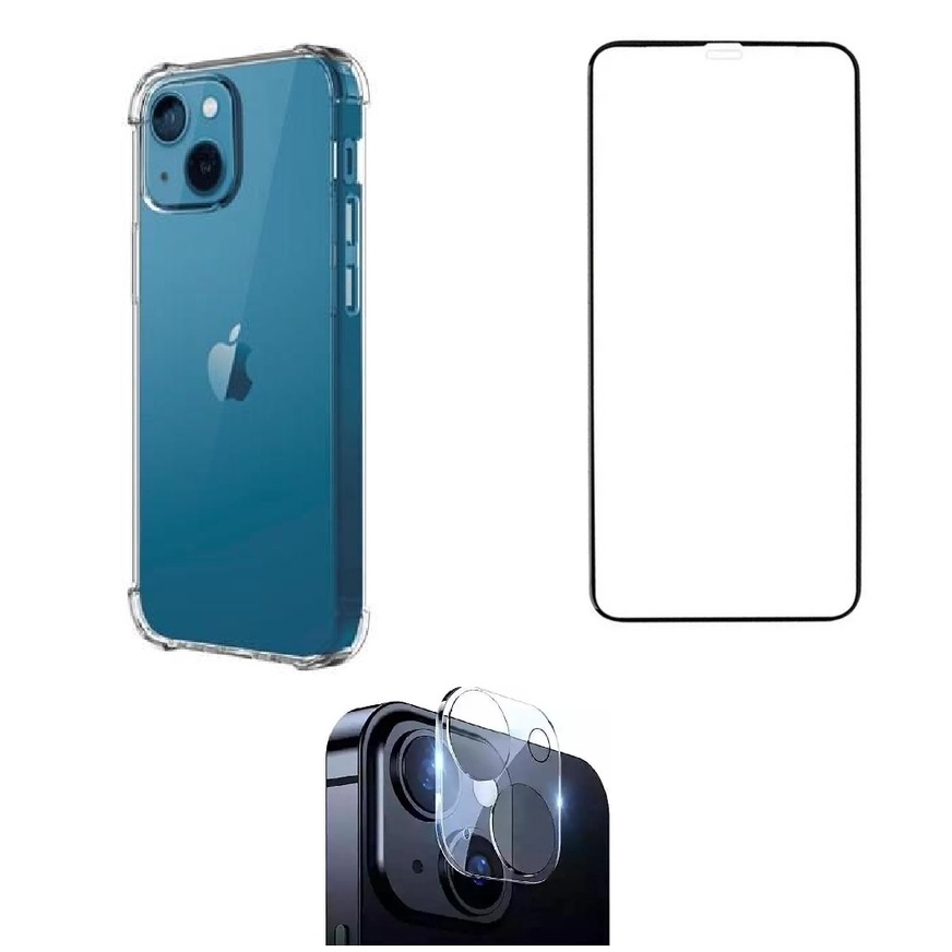 KIT Iphone 12 12 Pro / 12 Pro Max | 12 Mini | Película De Vidro 3D 9D - Capa  - Película da Câmera - Película