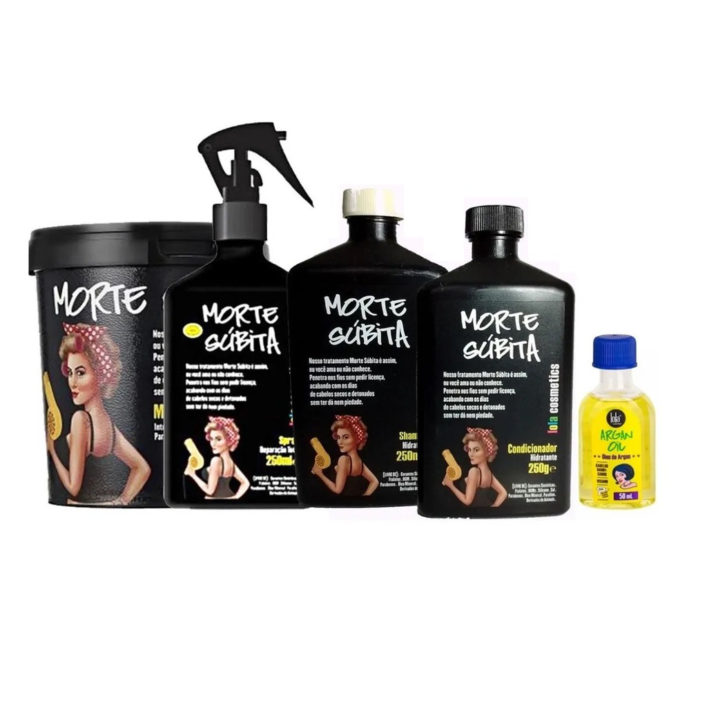 morte subita Kit 04 Produtos + Argan Oil 50ml Lola Cosmetics