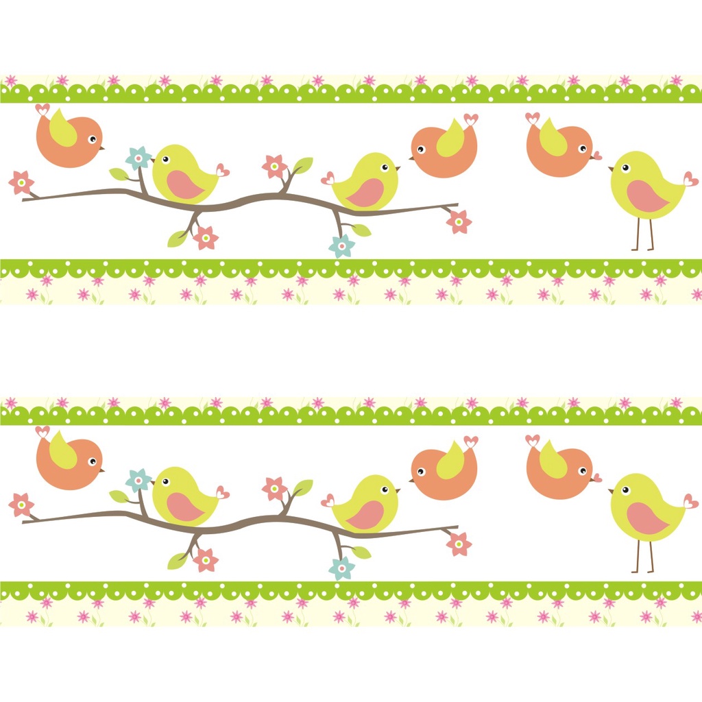 Adesivo Faixa Infantil Border Coruja Corujinha Passarinho Pássaros kit com 3 unidades M01