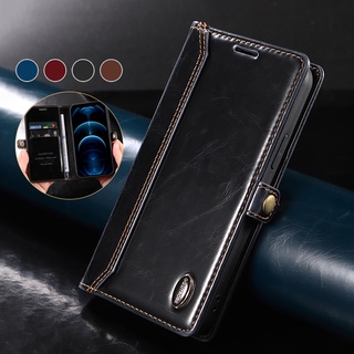 Capa De Celular Carteira Flip De Luxo De Couro Com Fivela Lateral E Porta Cartão Para Samsung Note 10 20 Ultra S10 S9 S8 Plus
