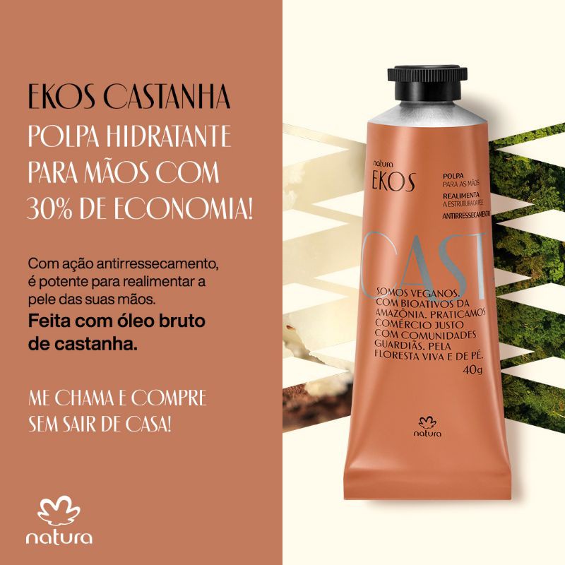 Polpa Hidratante Para as Mãos Natura Ekos Castanha 75g ou Ekos Castanha 40g  | Shopee Brasil