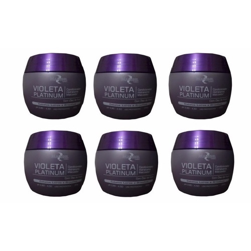 Kit 6 Matizador Violeta Platinum Mairibel Hidraty Pote 500g