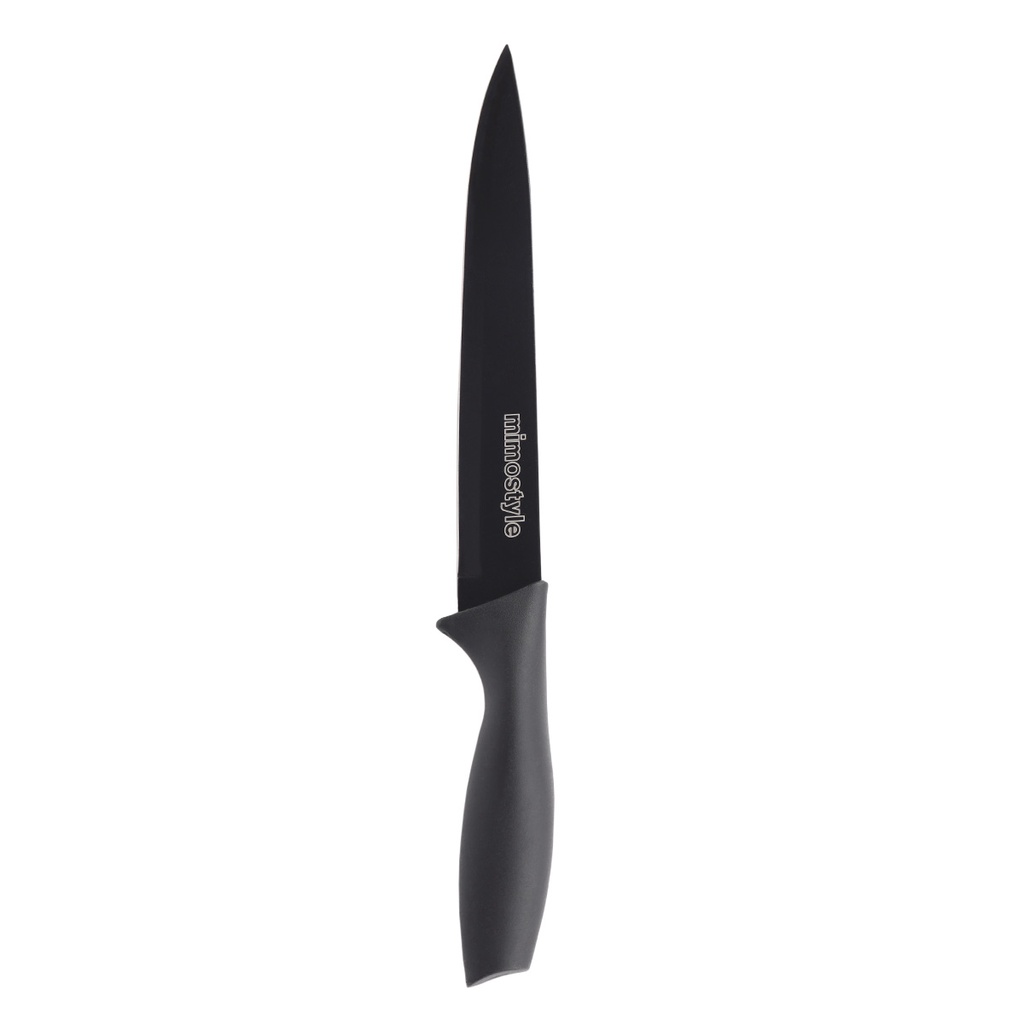 Faca De Cozinha Antiaderente Multiuso Profissional Para Churrasco Filés E Legumes Em Aço Inox E Cabo Preto
