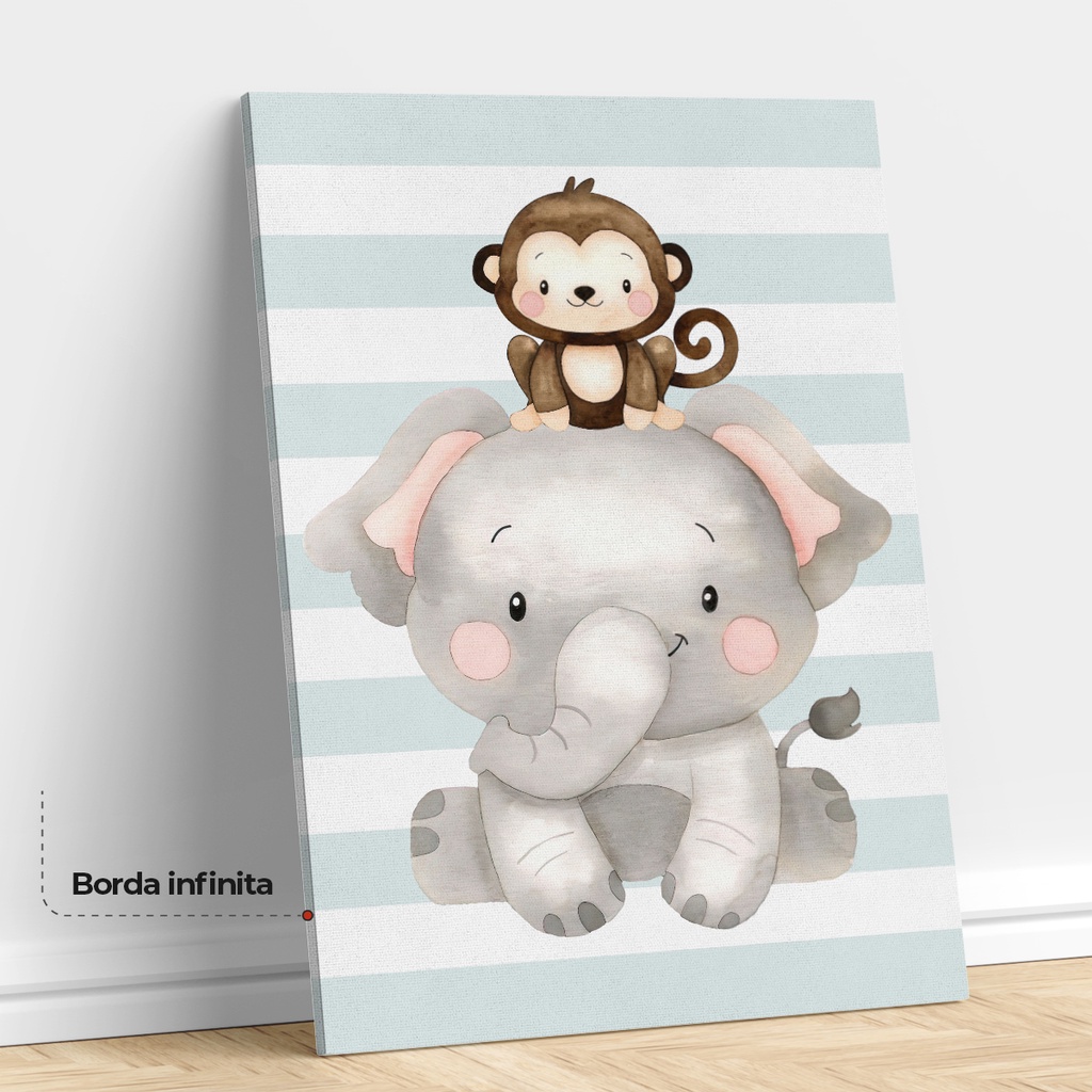 Kit 4 Quadros Placas Decorativos Safari Baby Decoração Quarto Infantil Menina Menino — imagem 2 de 2