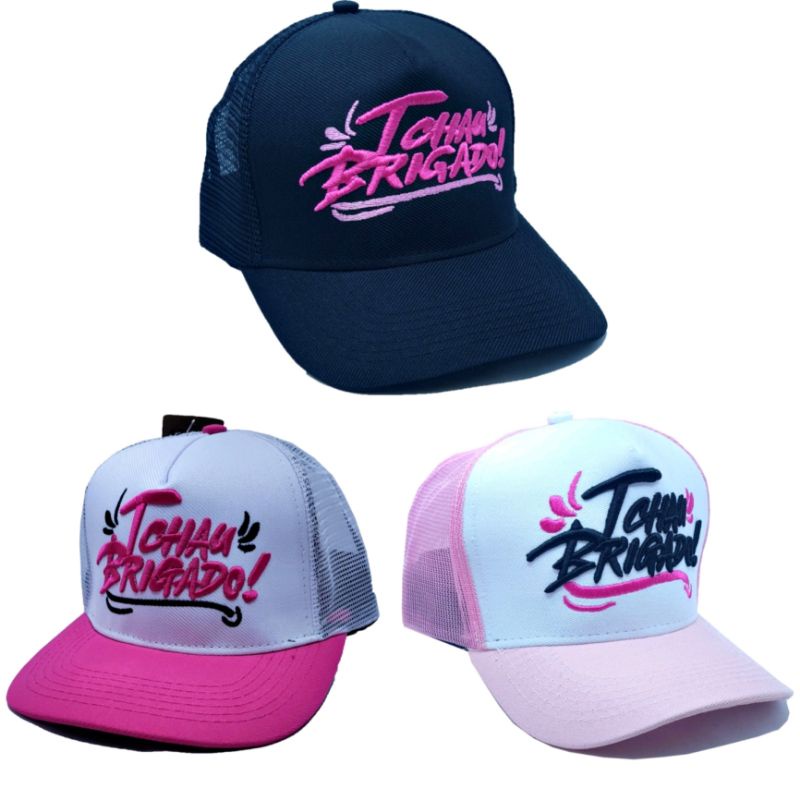 Boné TCHAU BRIGADO Sertanejo Cowgirl Contry Feminino Snapback Trucker Telado