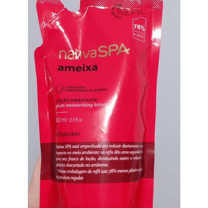 Refil Nativa SPA Loção Desodorante Hidratante Corporal Ameixa, 400 ml