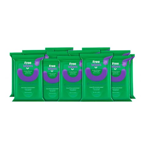 Free Wipes Lenços Umedecidos Antissépticos - Kit com 12 em Oferta na Shopee
