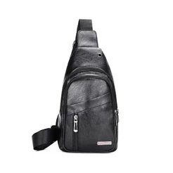 Pochete Masculina Feminina De Couro Sintético Bolsa De Ombro Transversal Mochila Casual
