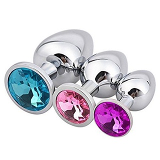 Plug Anal em Aço inox Metalizado Polido com Detalhe de Joia na Base P.M.G Sex Shop GS-39 em Oferta na Shopee