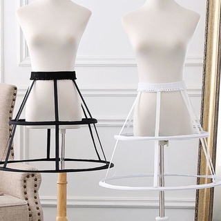 Noiva Anágua Elástica Cintura Ajustável Branco Preto 2 Hoop Cage Saia De Noite Festa De Casamento Acessórios Crinoline Underskirt Bustle