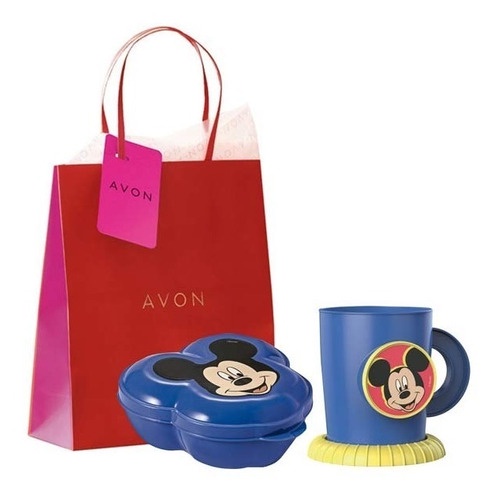 Caneca Porta Bolacha Mickey 250 Ml + Pote Mickey