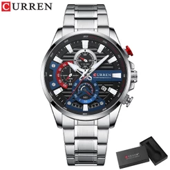 CURREN Relógio De Pulso Masculino Esportivo Luminoso Casual De Aço Inoxidável À Prova D'água 8415 S Com Caixa