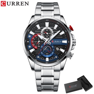 CURREN Relógio De Pulso Masculino Esportivo Luminoso Casual De Aço Inoxidável À Prova D