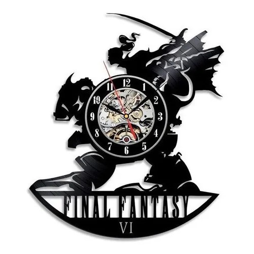 Final Fantasy 01 - Relógio Disco De Vinil Decoração