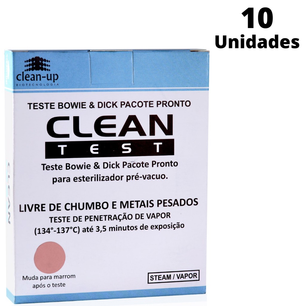 Teste Bowie & Dick Pacote P/ Esterilizador Pré-vacuo 10 Und
