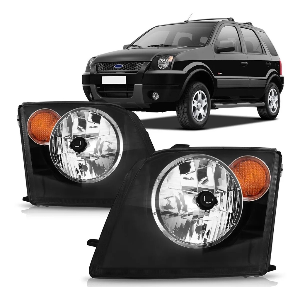 Farol Principal Ecosport 2003 04 05 06 07 08 Mas.Negra Ambar