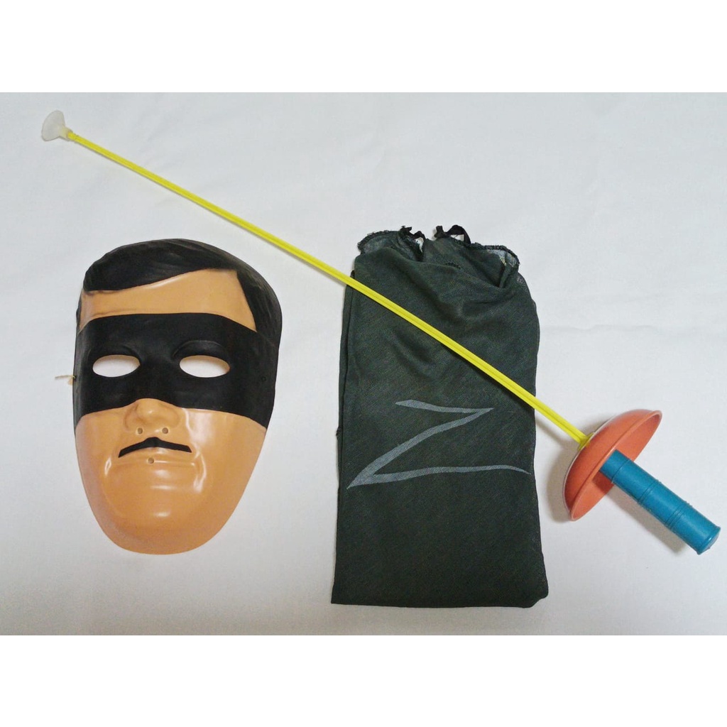 Máscara Zorro + Capa + Espada Trol Anos 70