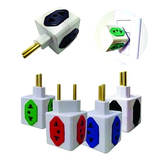 Adaptador Plug Benjamin Cubo 4 Lados Tomadas Coloridos