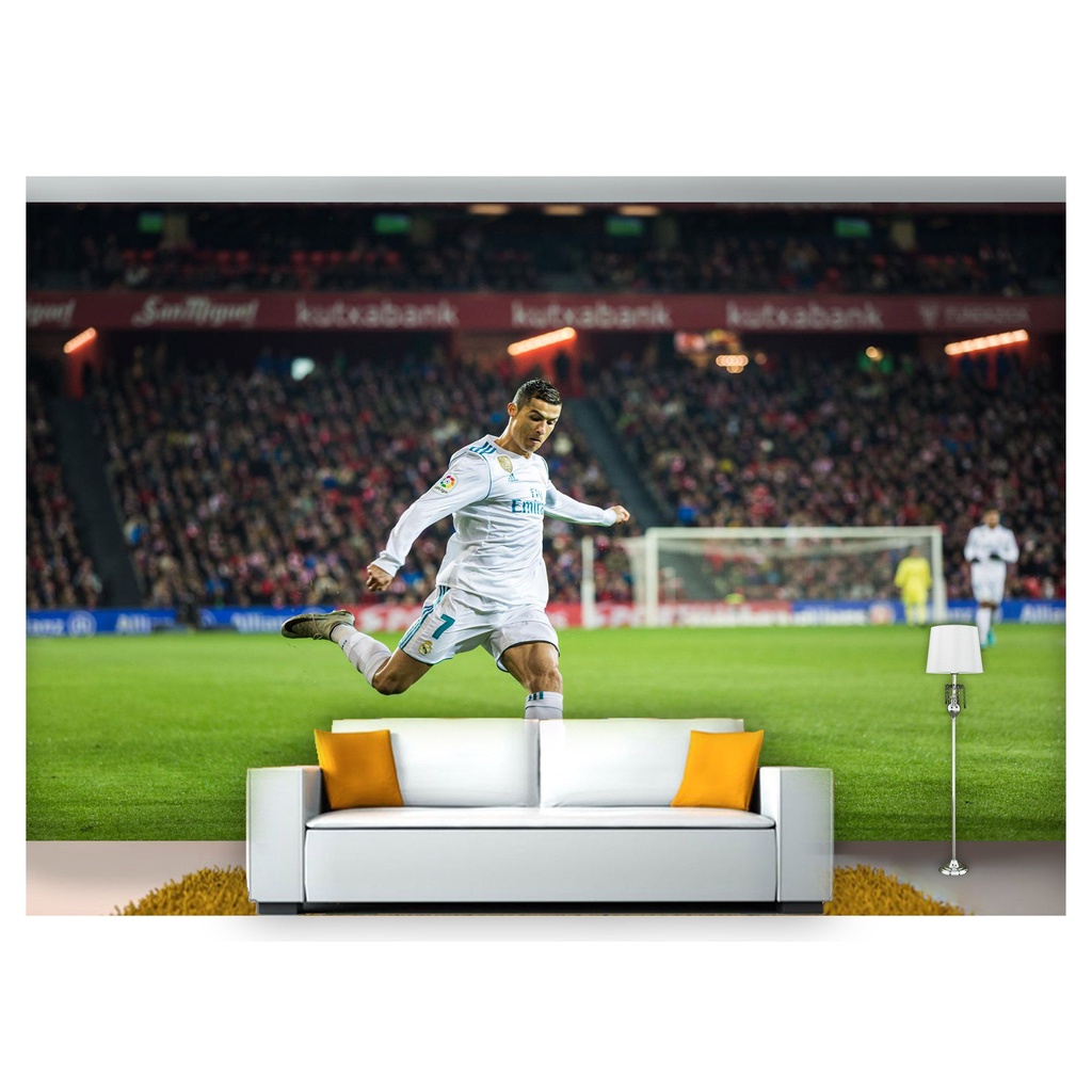 papel de parede Esportes Futebol Bola Campo 3D 10m² SPT42