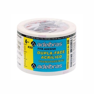 Fita Adesiva Dupla Face 18mm X 30m 12mm x 30m Adelbras Pacote em Oferta na Shopee