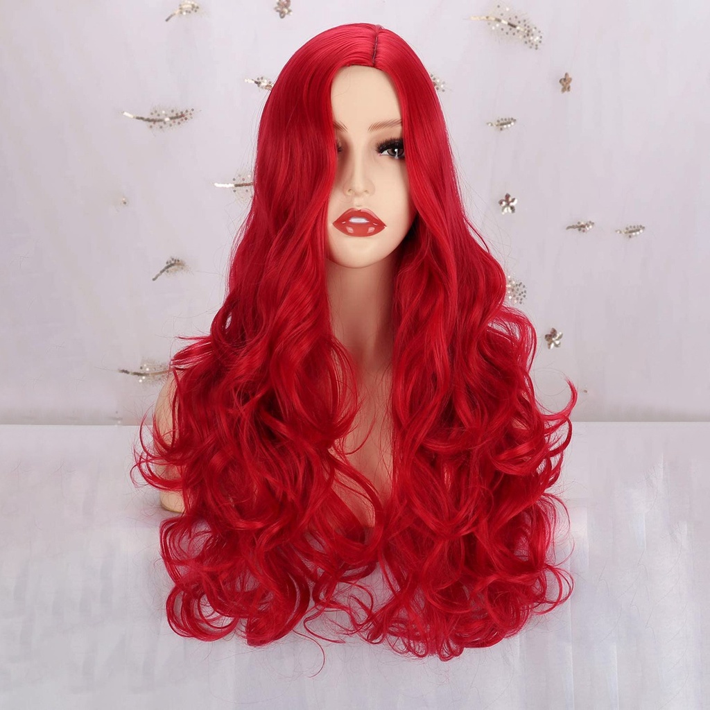 Women S Red Micro Curl Headgear Wavy Curl Wig Can Be Straightened And Bent Shopee Brasil
