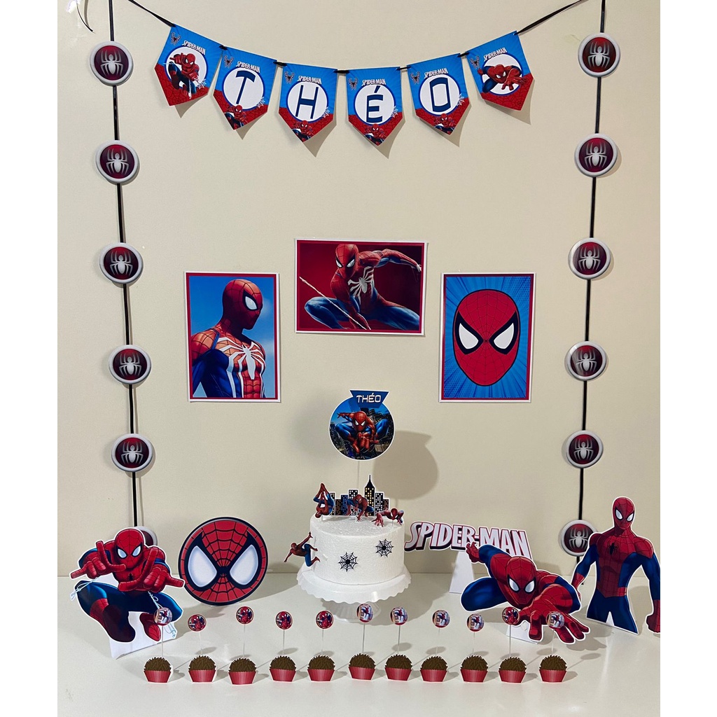 Kit Decoração Festa em Casa Homem Aranha Spider Man | Shopee Brasil