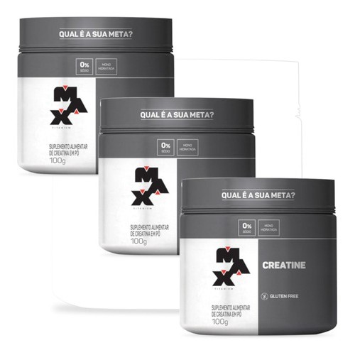 Kit 03x Creatine - Creatina 100g - Max Titanium em Oferta na Shopee