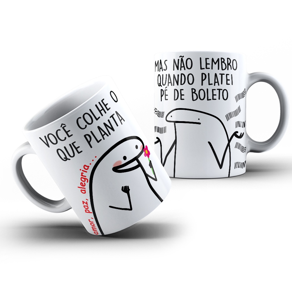 Caneca Flork Meme Palito Figurinha Sticker Presente Criativo Frases  Divertidas Engraçadas