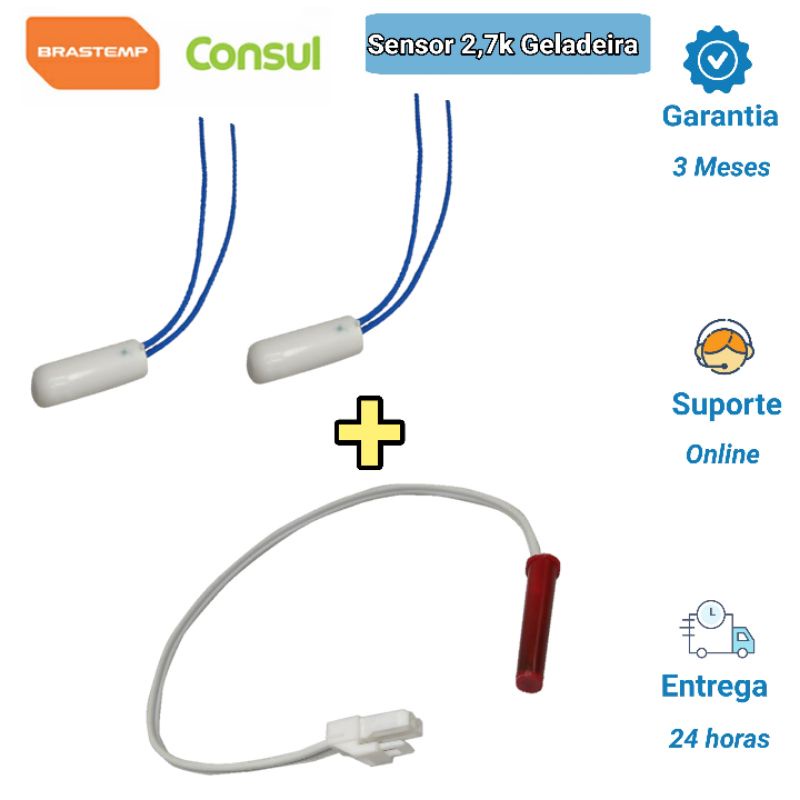 02 Sensor 2,7k + 1 Fusível Térmico Brastemp Consul