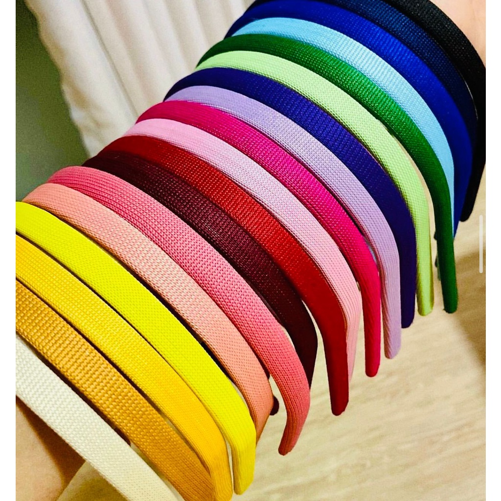 Kit 6 Tiara Encapada Forrada Montagem Colorida Customizar Cores Vivas 10mm 1cm - Escolha a Cor