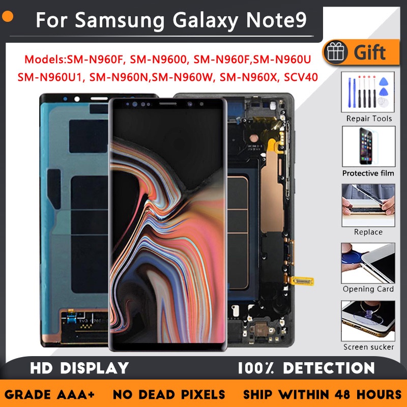 Tela LCD De 6.4'Com Moldura Para Samsung Galaxy Note9 N960D N960F , Substituição De Note 9 SM-N960F/DS N960