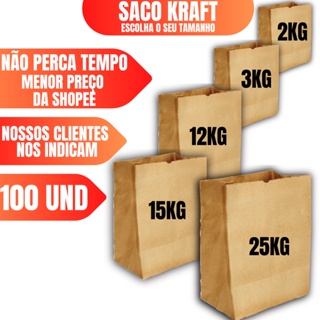 Saco Kraft Embalagem Para Delivery com 100 Unidades em Oferta na Shopee