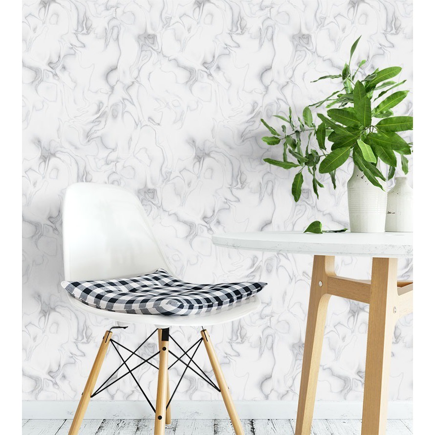 Papel De Parede Azulejo Mármore Branco Estilo Porcelanato em Oferta na Shopee