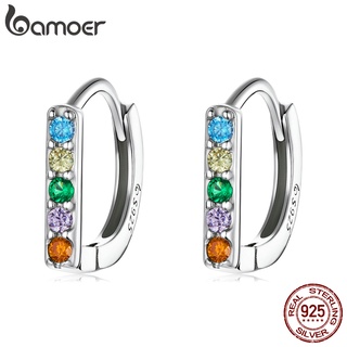 Bamoer Fivelas De Orelha De Zircônia Colorida De Prata 925 BSE576