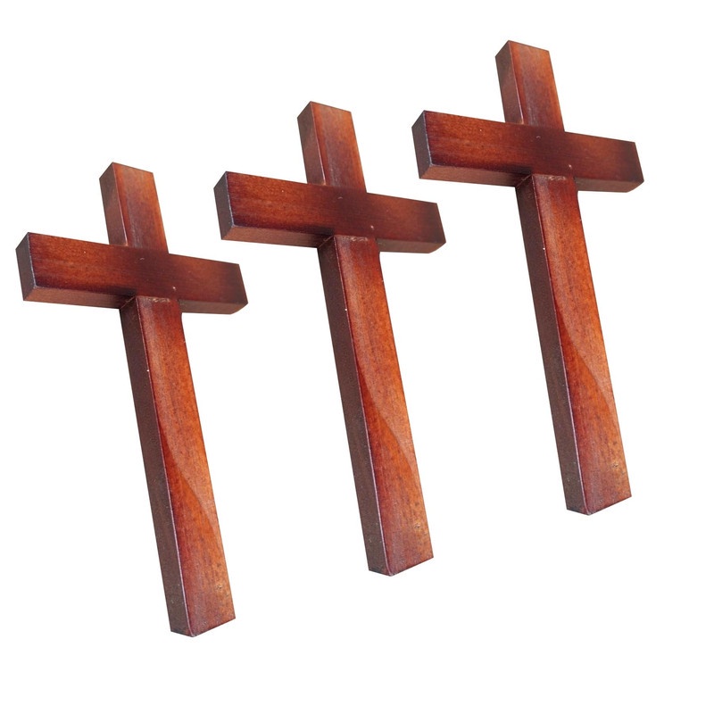 Kit 3 Cruz Crucifixo Madeira Sem Imagem 15,5cm Atacado em Oferta na Shopee