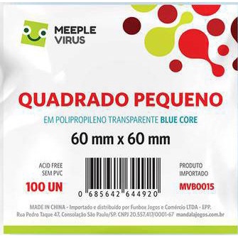 Sleeve Blue Core Quadrado Pequeno 60 x 60 mm - 100 unidades