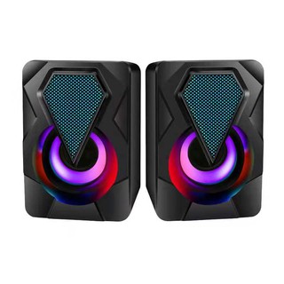 Caixinha Caixa de som computador PC gamer alto falante RGB luz de respiração fria