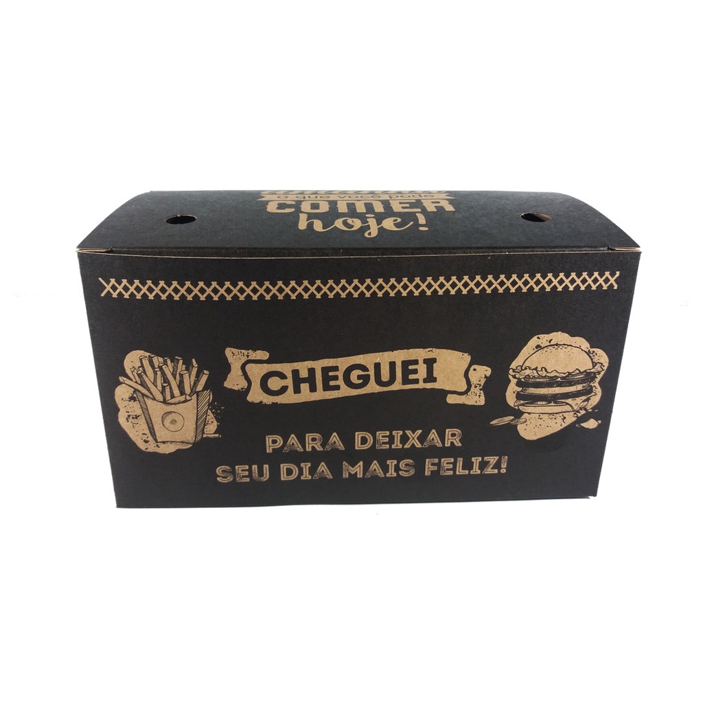 100 - Caixa Embalagem Delivery hamburguer e porções Gourmet Al-k17 em Oferta na Shopee