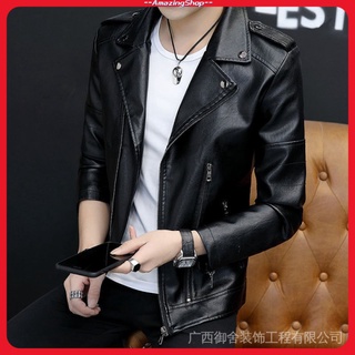 ✥ (45~100)Kg Jaqueta Masculina Couro Motociclista Motoqueiro Legítimo Slim Inverno Forrada