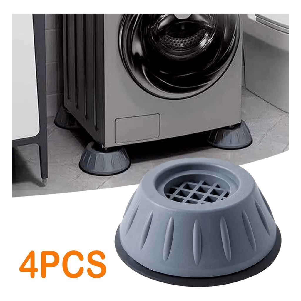 Pé Nivelador Máquina Kit 04 Peças AntiRuido e AntiVibração Silicone para Maquina de Lavar / Lava E Seca Secadora Lavadora
