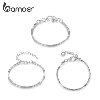 Bamoer Rose Gold & Silver Cobra Corrente Flexível Pulseiras Pulseira De Cobre Jóias DIY PA1104