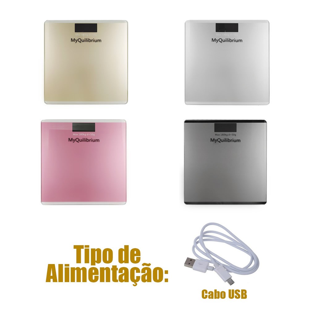 Balança Digital De Vidro Temperado Cores Metálicas Até 180kg em Oferta na Shopee
