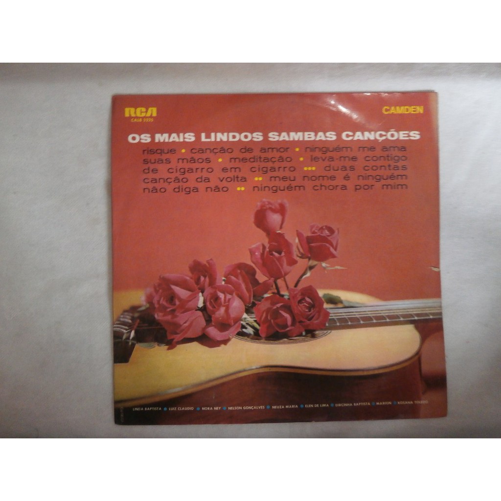 Lp Os Mais Lindos Sambas Canções, Vinil Camden Seminovo 1969