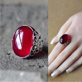 Anel Feminino De Casamento De Moda Coroa Vermelha De Cobre Banhado A Ouro Branco De Alta-End