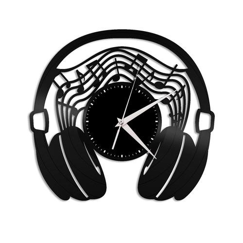 Fones de Ouvido Música - Relógio Disco De Vinil Decoração