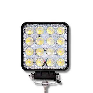 Farol de Milha Par e Unidade 16 Leds 25mm Quadrado 48w Carro Moto Caminhão Off-road 6500k Jeep