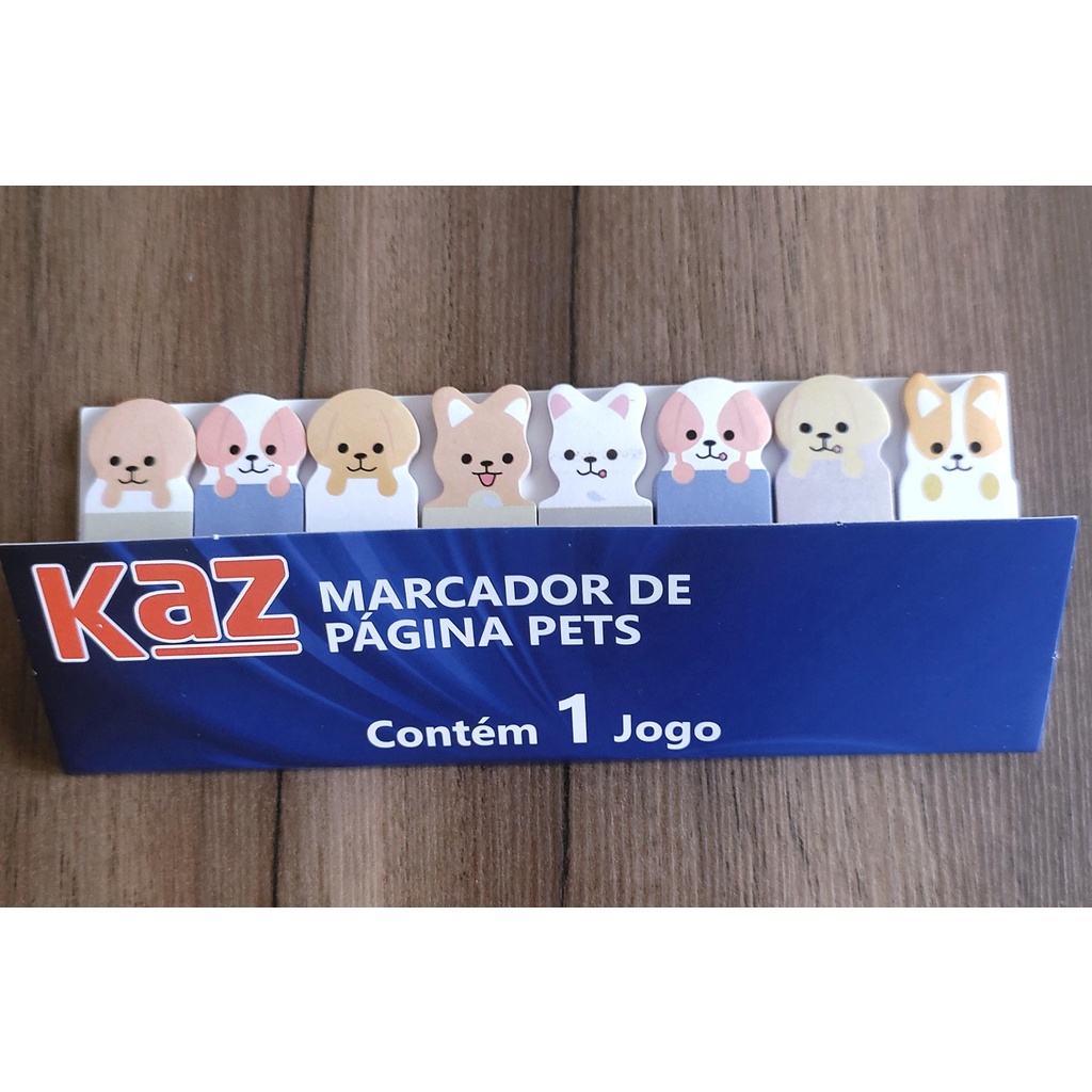 Marcador De Pagina Pets Cachorrinhos Decorados Kaz Recado Bilhete Marcação Adesivo